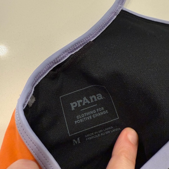 Prana Women's Colorblock Bikini Top- Orange, Black, Lavender - Picture 5 of 6